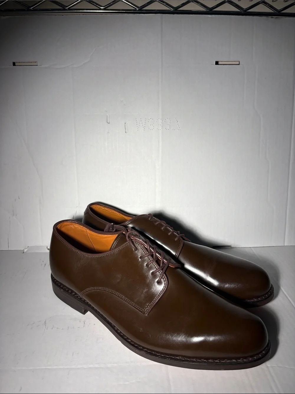Allen Edmonds Men's Dark Brown Leather Derby Shoes Size 11.5